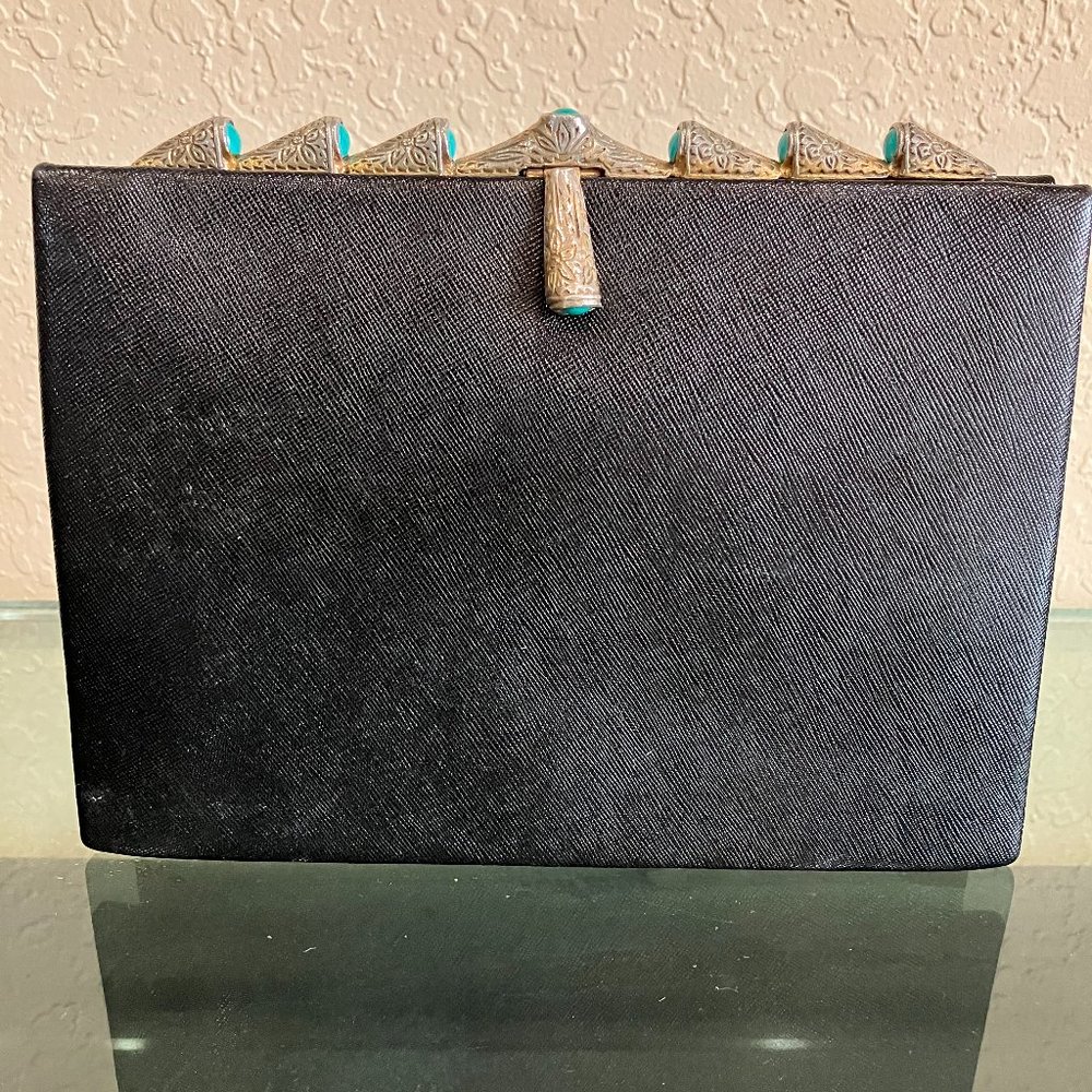 Artcraft  Vintage Black Leather Clutch